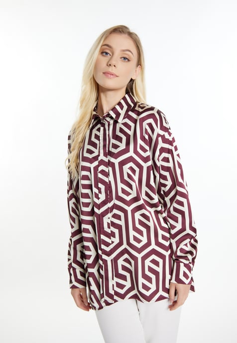 Dreimaster overhemdblouse Dames Gebroken witte Bordeaux - Image 3