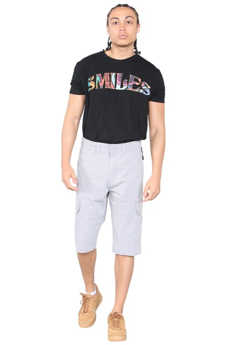 Heren cargo multi-pocket sneldrogende shorts in grijs - Image 6