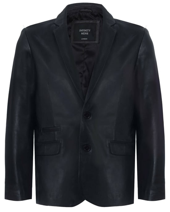 Jacket Leather Blazer Soft Italian Fitted Coat