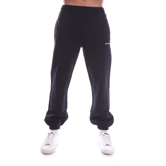 Men's Off White Wave Outline Diagonal Short Sweatpants in Black-White