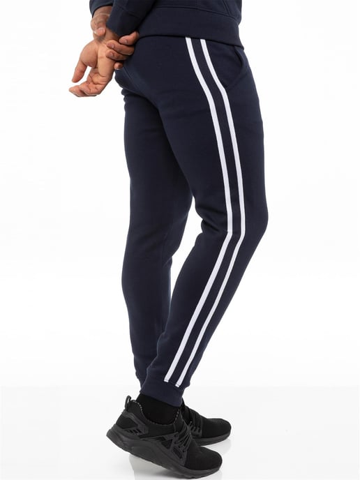 Enzo | Heren Pullover Tape Hoodie Tracksuit Set - Navy - Image 6