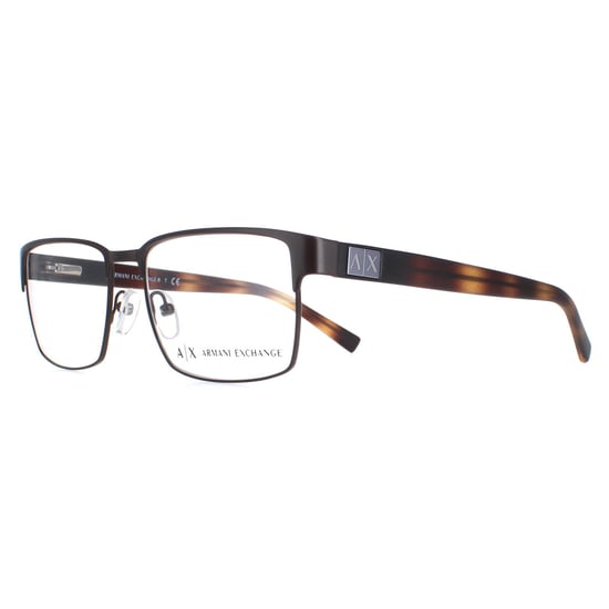 Armani Exchange Rectangle Mens Matte Brown Glasses