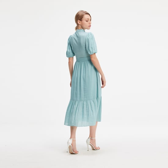 Tea dress with tiered ruffles