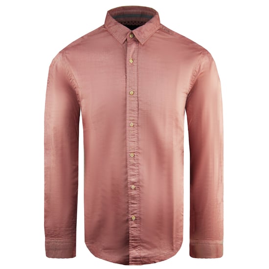 Scotch & Soda Slim Lange Mouw Effen Roze Heren Overhemd Van Katoen - Image 1