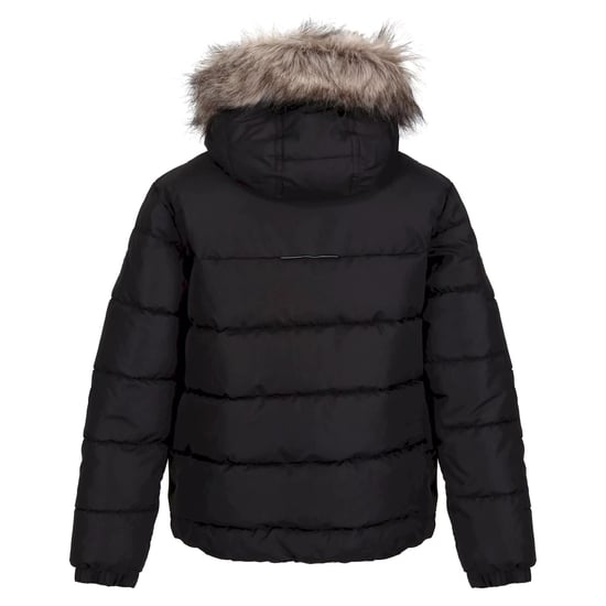Regatta Parka met imitatiebont voor kinderen (Zwart) - Image 2