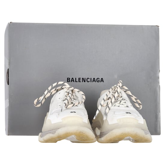 Balenciaga Clear Sole Triple S Sneakers in White Polyester - Image 2