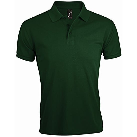 SOLS Heren Prime Pique Poloshirt met korte mouwen (Fles groen) - Image 1