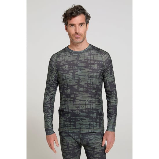 Mountain Warehouse Heren Talus Camouflage Thermo Top (Kaki Groen) - Image 1