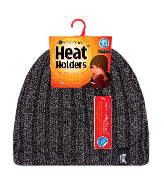Heat Holders - Heren Geribbelde Gebreide Muts 3.4 Tog - Grijs - Image 2