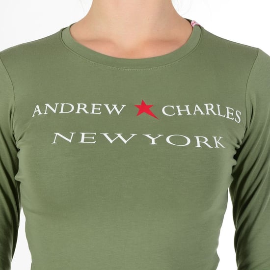 Andrew Charles By Andy Hilfiger Womens LS T-Shirt TS602 031002 Phenix Green