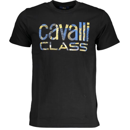 Cavalli Class Slangenhuid Dikke Logo Zwart T-shirt - Image 1