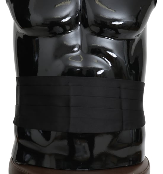 Dolce & Gabbana Zwarte Mannen Taille Riem 100% Zijde Cummerbund - Image 1