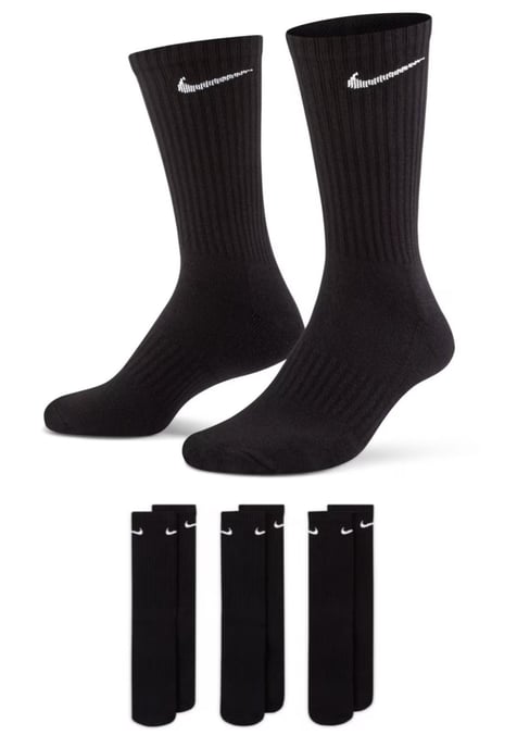 Nike Everyday Cushion Crew Trainingssokken 3 paar in zwart - Image 1