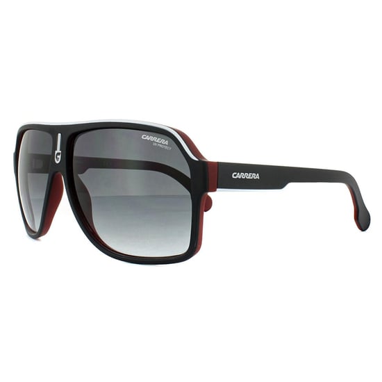 Carrera Aviator unisex zwart wit rood donkergrijze gradiënt zonnebril - Image 2