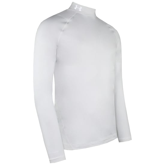 Under Armour ColdGear Wit Heren Infrarood Fitted Golf Mock Baselayer 1366269 100 - Image 2