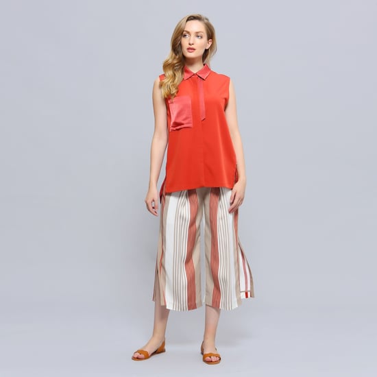 Stripe print vouw capri -broek - Image 5