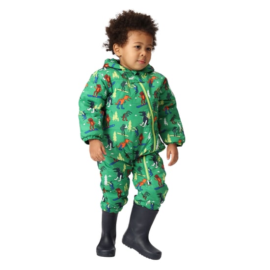 Dare 2B Baby Bambino II Dinosaur Waterproof Snowsuit (Trek Green)