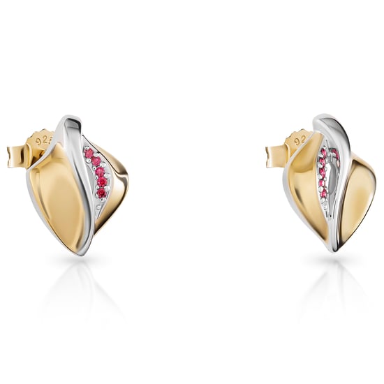 Orphelia 'Anet' Women's 925 Sterling Silver Stud Earrings - Silver/Gold ZO-7520/G
