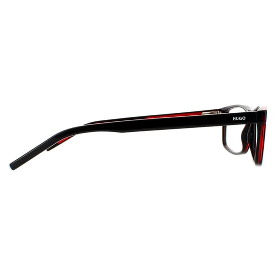 Hugo by Hugo Boss Rectangular Mens Black Red Glasses