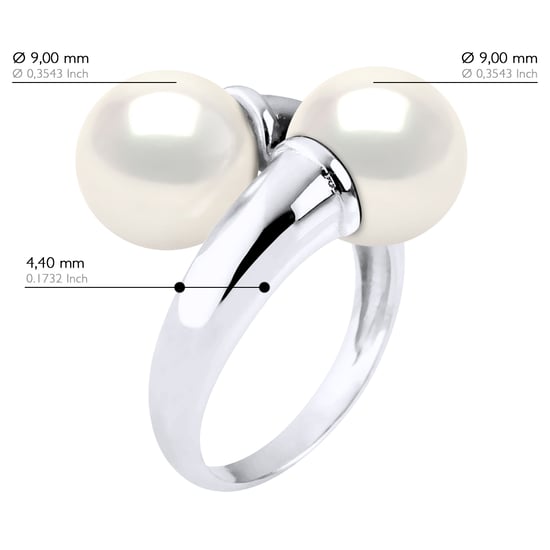Ring Jij & Ik Bulk - 2 Echte Cultiveerde Zoetwaterparels Rond 9-10 mm - Image 2