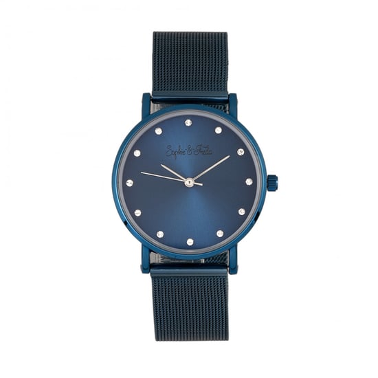 Sophie & Freda Savannah Mesh Bracelet Watch w/Swarovski Crystals