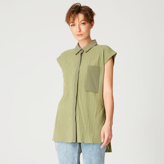 Mouwloos shirt met patch -pocket - Image 1