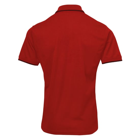 Premier Herencontrast Coolchecker Polo Shirt (Rood/zwart) - Image 2