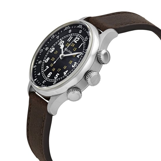 Bulova A-15 Piloot Heren Bruine Horloge 96A245 - Image 3