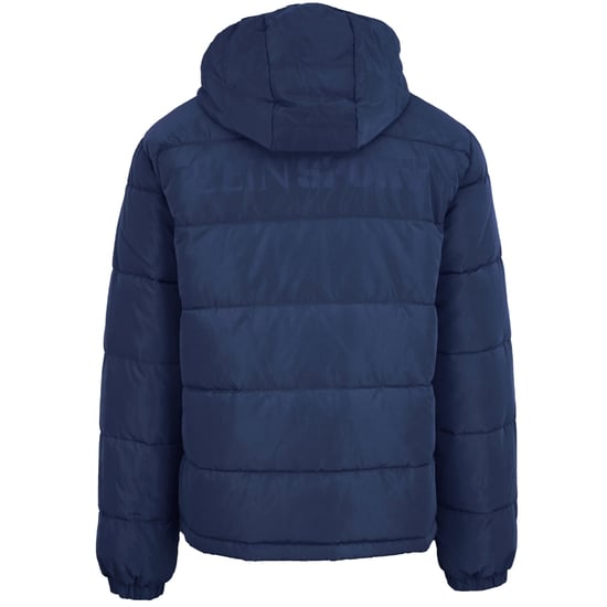 Plein Sport gewatteerd marineblauw jack met logo op de rug - Image 2