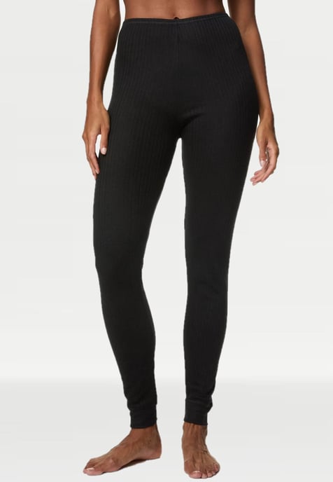 M & S Womens 2 Pack Thermische Pointelle Legging In Zwart - Image 2