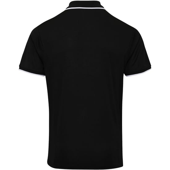 Premier Herencontrast Coolchecker Polo Shirt (Zwart/Wit) - Image 2