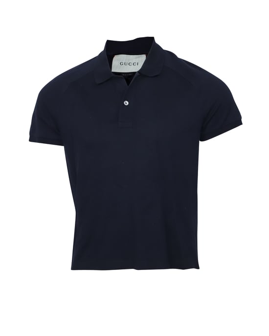 Gucci Snack Back Polo Shirt in Navy Blue Cotton - Image 1
