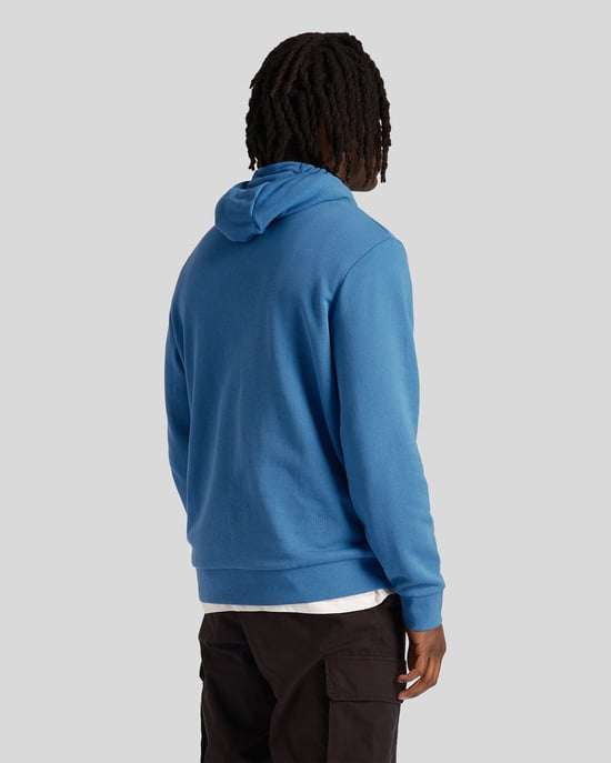 Lyle & Scott Loopback geborduurd logo blauwe pull-over hoodie - Image 3