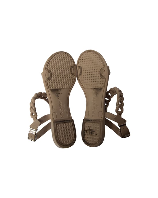Givenchy Jelly Plate Chain Flat Sandals in Beige Plastic - Image 5