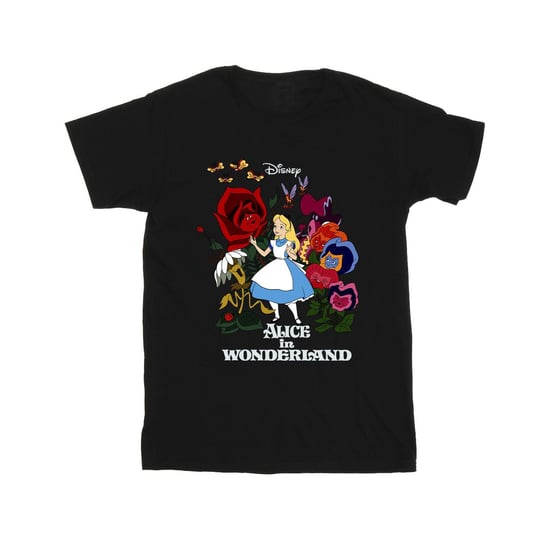 Disney Mens Alice In Wonderland Flowers T-Shirt (Black)