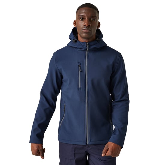 Regatta Heren Navigate 2 Layer Soft Shell Jas (Marine/Seal Grijs) - Image 3