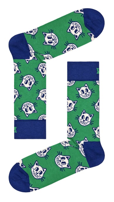 Happy Socks - Vrijetijdsokken met Kattenontwerp | Geweldig Cadeau - Kat - Image 2