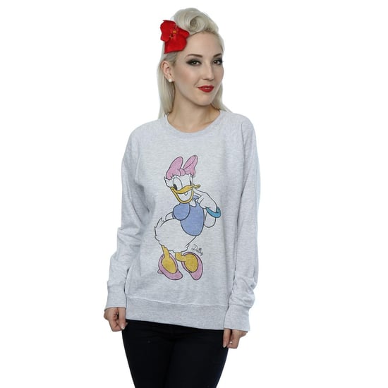 Disney Womens/Ladies Classic Daisy Duck Heather Sweatshirt (Heather Grey)