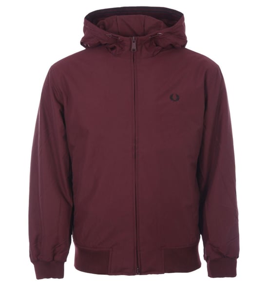 Men's Fred Perry Brentham Padded Hooded Jacket in Burgundy