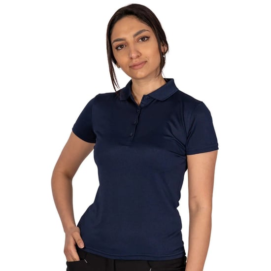Island Green Dames/Dames Klassiek Micro Pique Golf Poloshirt (Marine) - Image 1