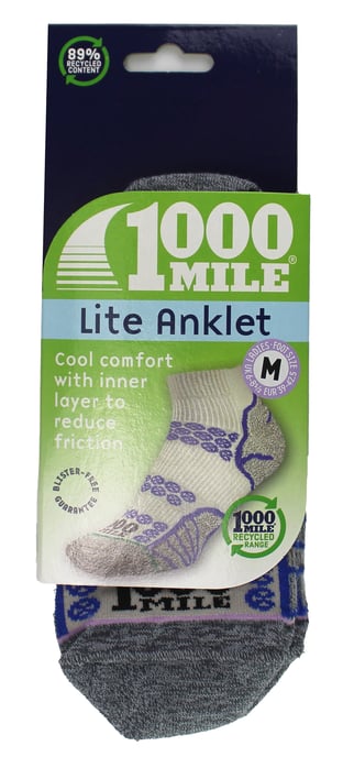 1000 Mile - Dames Lite Enkelband Dubbele Laag Hardloopsokken - Zilver / Paars - Image 2