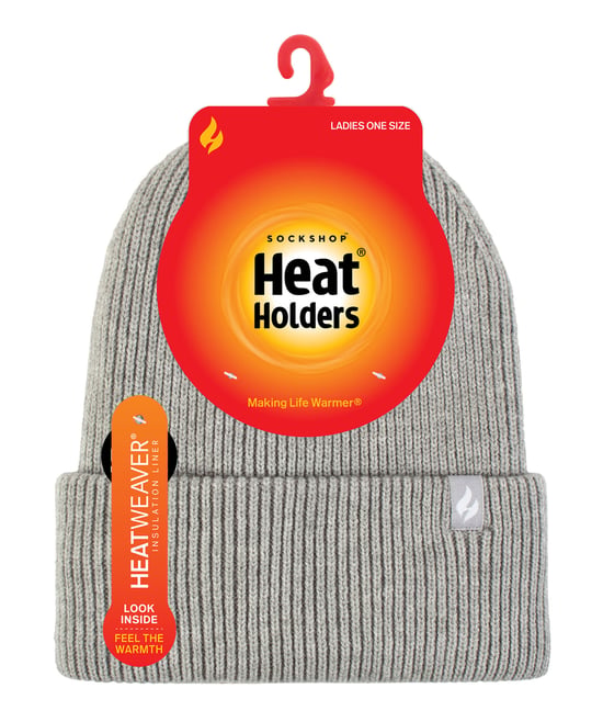 Heat Holders - Gevoerde geribbelde omzethoed voor dames - Lichtgrijs - Image 2