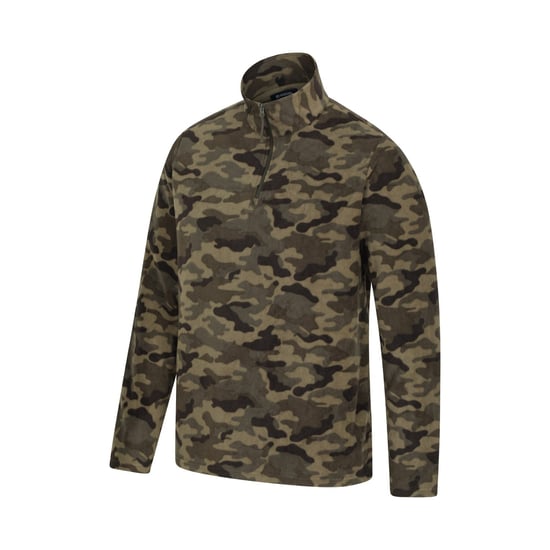 Mountain Warehouse Mens Camber II Camo Half Zip Fleece Top (Green)
