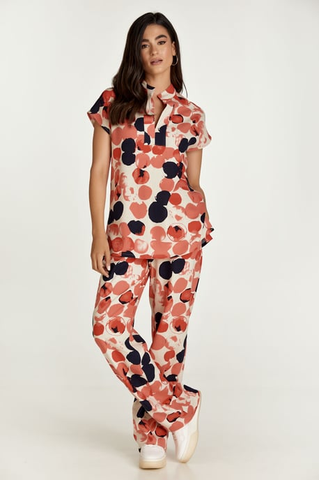 Mouwloze top met abrikozenprint in linnenstijl - Image 5