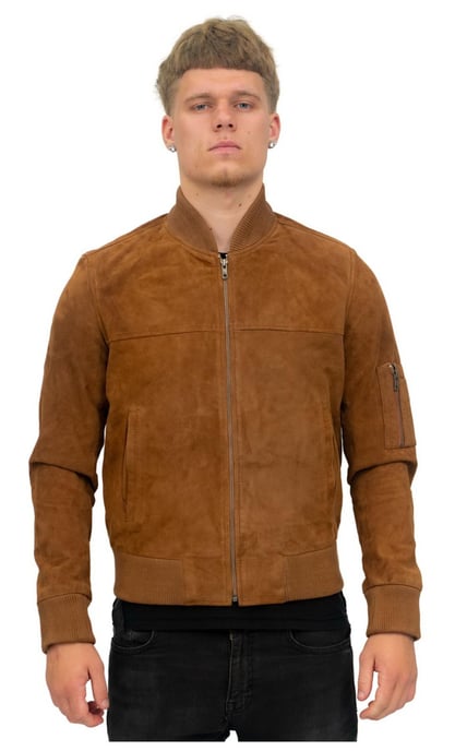 Mens Goat Suede MA-1 Bomber Jacket-Auckland