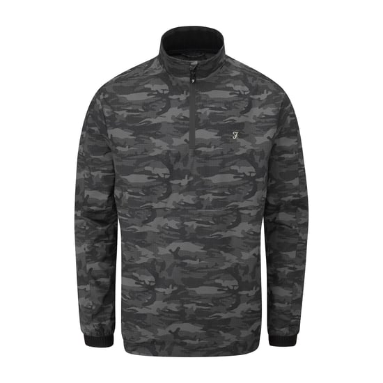 Farah Heren Parker Camouflage Douchebestendige Jas (Zwart) - Image 1