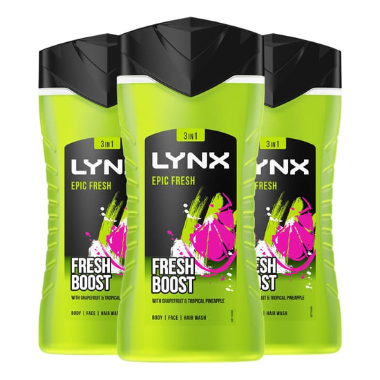 Lynx Shower Gel Epic Fresh Grapefruit & Tropical Pineapple Scent 225ml, 3 Pack