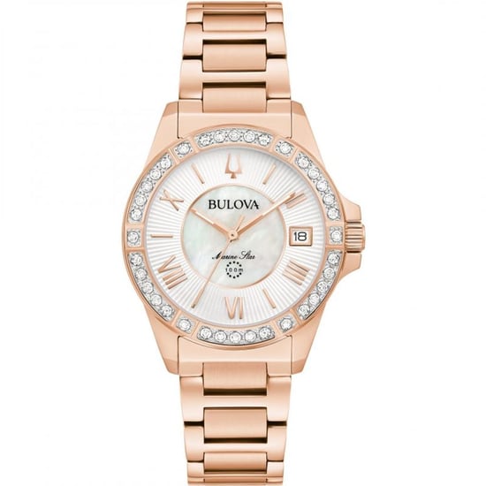 Bulova Marine Star Dames Horloge Roze Goud 98R295 - Image 1