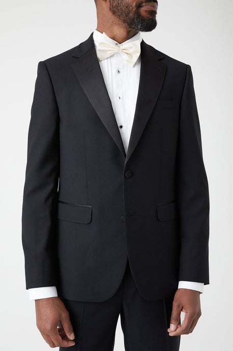Skinny Fit Black Tuxedo Suit Jacket - Image 2