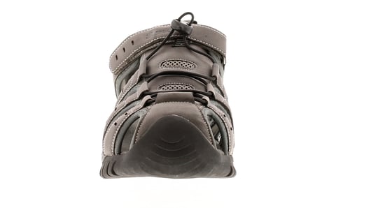 Mens Walking Sandals Stone Closed Toe Fisherman Touch Fasten Toggle Grey